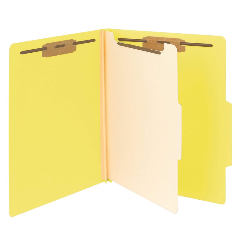 Smead Classification File Folder, 2" Expansion, 2/5-Cut Tab, Letter Size, 10 per Box (1 Divider, Yellow) - Image 4